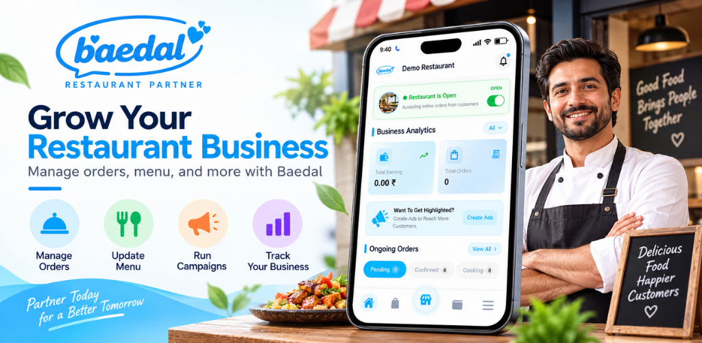 Baedal Restaurant Partner Dashboard